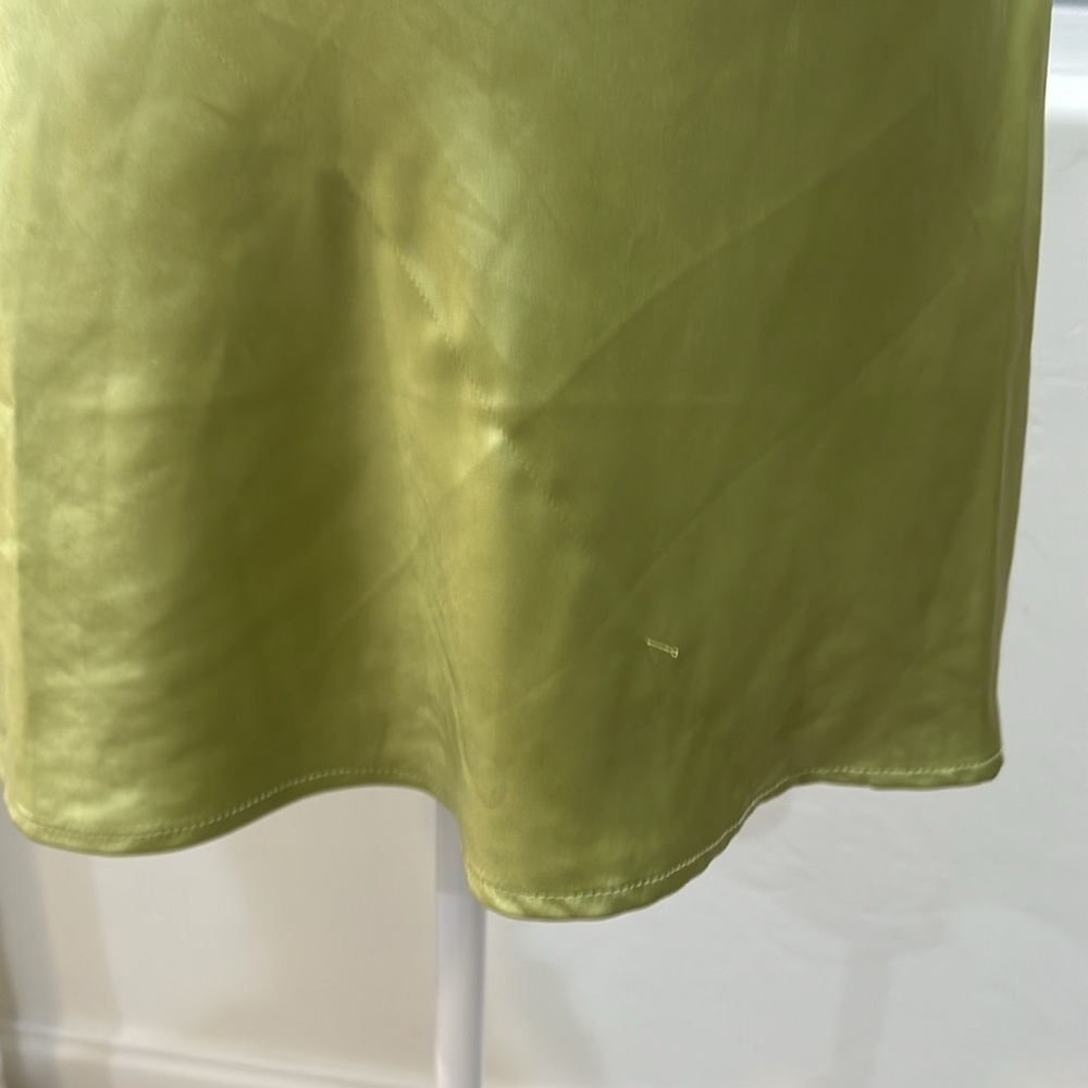 White Fox Green Satin & Embroidered Dress - Picture 9 of 13